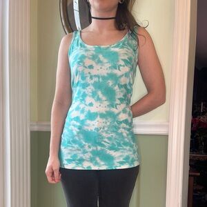 Rue21 tie dye turquoise green tank top